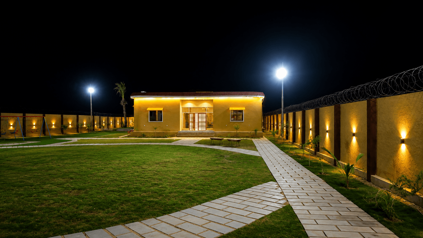 Vicky Farmhouse outdoor lawn and rooms